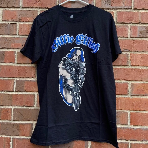 Billie Eilish Glitter T-Shirt - Picture 2 of 4